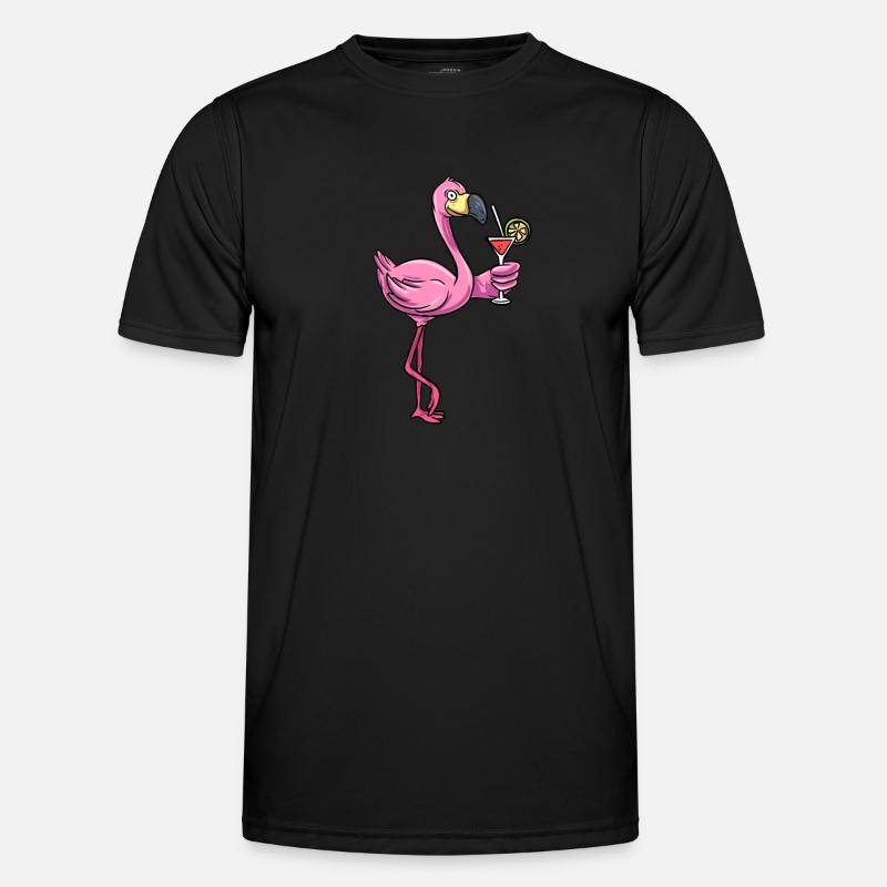 Flamingo Pinker Vogel - Männer Funktions-T-Shirt - Schwarz