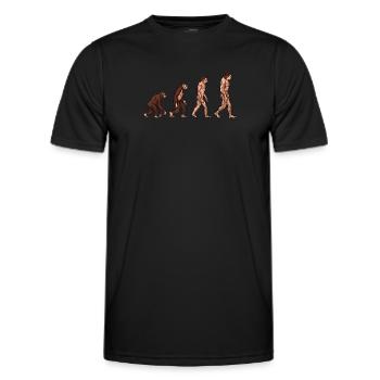 Menschliche Evolution - Männer Funktions-T-Shirt - Schwarz - Vorne - AI Model Male 178 dark (178cm)
