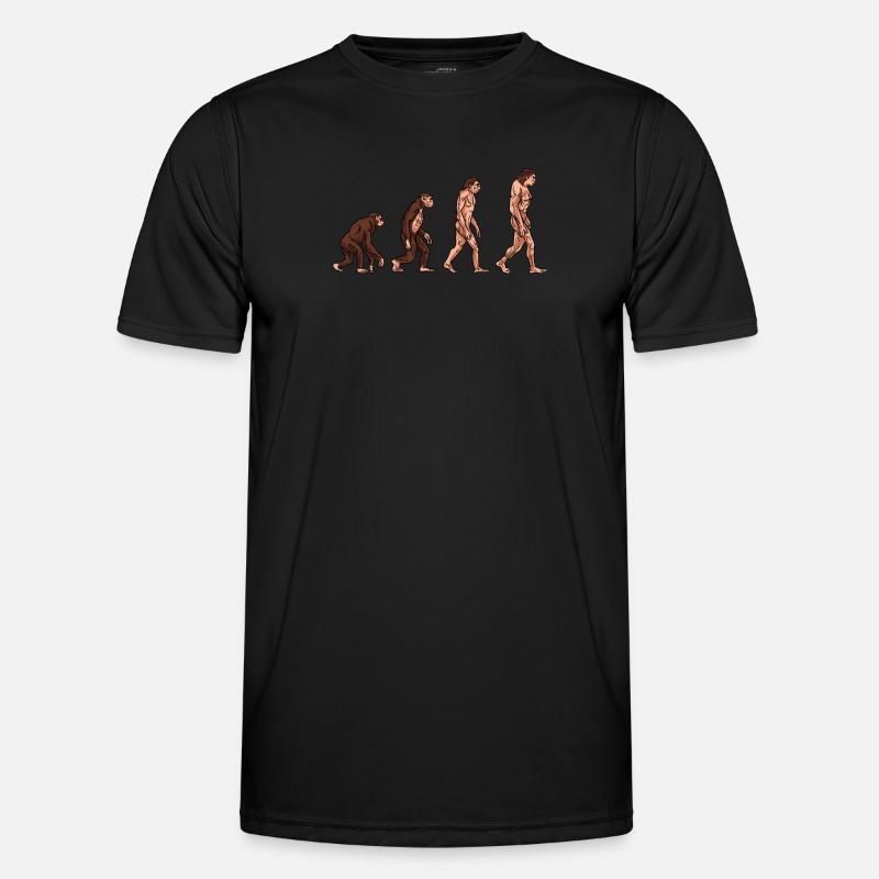 Menschliche Evolution - Männer Funktions-T-Shirt - Schwarz