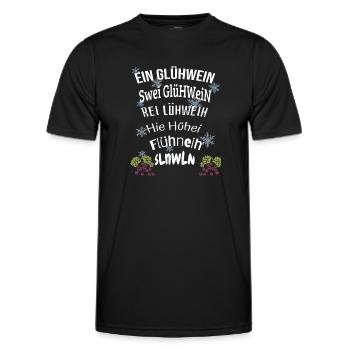 Ein Zwei Drei Glühwein - Men's Functional T-Shirt - black - Front - AI Model Male 178 dark (178cm)