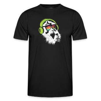Monkey Design mit DJ Kopfhörer und Sonnenbrille Af - Männer Funktions-T-Shirt - Schwarz - Vorne - AI Model Male 178 dark (178cm)
