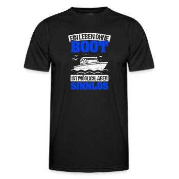 Boot Yacht Jolle Kajak Fan Geschenk Kapitän Schiff - Männer Funktions-T-Shirt - Schwarz - Vorne - AI Model Male 178 dark (178cm)