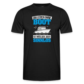 Boot Yacht Jolle Kajak Fan Geschenk Kapitän Schiff - Männer Funktions-T-Shirt - Schwarz - Vorne - AI Model Male 178 dark (178cm)