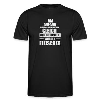 Fleischer Metzger Zerleger Schlachter - Männer Funktions-T-Shirt - Schwarz - Vorne - AI Model Male 178 dark (178cm)