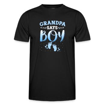 Opa sagt, dass das Geschlecht des Mädchens das neugeborene Mädchen Baby enthüllt - Männer Funktions-T-Shirt - Schwarz - Vorne - AI Model Male 178 dark (178cm)