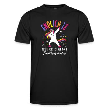 Endlich 18 Jetzt Muss Ich Nur Noch Erwachsen Werde - Männer Funktions-T-Shirt - Schwarz - Vorne - AI Model Male 178 dark (178cm)