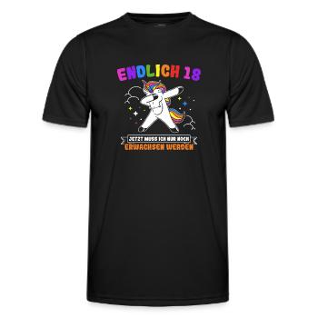 Endlich 18 Jetzt Muss Ich Nur Noch Erwachsen Werde - Männer Funktions-T-Shirt - Schwarz - Vorne - AI Model Male 178 dark (178cm)