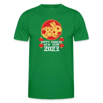Nouvel An chinois du lapin 2023 Ornement - T-shirt sport Homme - vert - Devant - AI Model Male 178 dark (178cm)