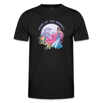 Lapin majestueux 2023 Année Nouvel An chinois - T-shirt sport Homme - noir - Devant - AI Model Male 178 dark (178cm)