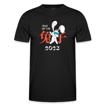 Joyeux Nouvel An chinois Lapin Dabbing Nouvel An - T-shirt sport Homme - noir - Devant - AI Model Male 178 dark (178cm)