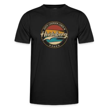Heidelberg Echte Legenden leben in Heidelberger - Männer Funktions-T-Shirt - Schwarz - Vorne - AI Model Male 178 dark (178cm)