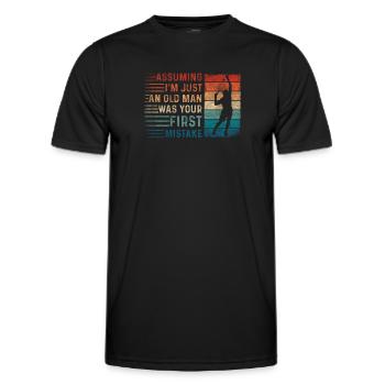 Assuming Im Just An Old Man Mistake Racquetball - Men's Functional T-Shirt - black - Front - AI Model Male 178 dark (178cm)