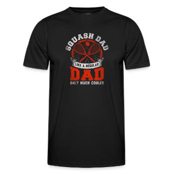 Cool Squash Dad Squash Player Father - Men's Functional T-Shirt - black - Front - AI Model Male 178 dark (178cm)