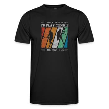 Il faut beaucoup de balles pour jouer au tennis - T-shirt sport Homme - noir - Devant - AI Model Male 178 dark (178cm)