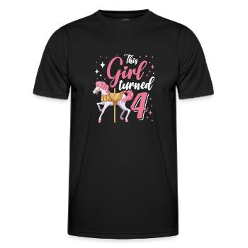 Carousel Birthday Party Cette fille a eu 4 ans - T-shirt sport Homme - noir - Devant - AI Model Male 178 dark (178cm)