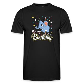 Carousel Birthday Party Elephant It’s My - T-shirt sport Homme - noir - Devant - AI Model Male 178 dark (178cm)