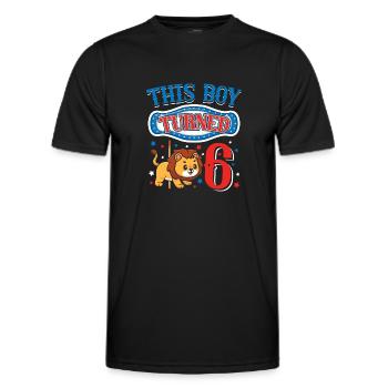 Carousel Birthday Party Lion Ce garçon a eu 6 ans - T-shirt sport Homme - noir - Devant - AI Model Male 178 dark (178cm)