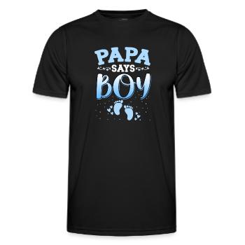 Papa sagt, dass das Geschlecht des Mädchens das neugeborene Mädchen Baby enthüllt - Männer Funktions-T-Shirt - Schwarz - Vorne - AI Model Male 178 dark (178cm)
