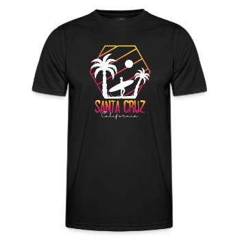Santa Cruz California Summer Sun Palms Strand - Männer Funktions-T-Shirt - Schwarz - Vorne - AI Model Male 178 dark (178cm)