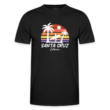 Santa Cruz California Summer Sun Palms Strand - Männer Funktions-T-Shirt - Schwarz - Vorne - AI Model Male 178 dark (178cm)