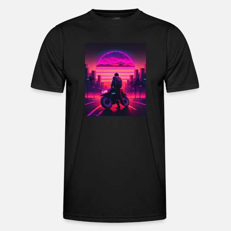 Retrowave Synthwave 80s Design Männer Funktions-T-Shirt
