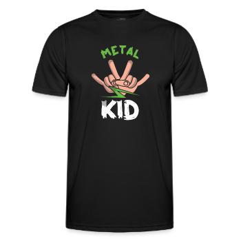 Rocker Sign Rock Hand Metal Kid Metal Lover - Männer Funktions-T-Shirt - Schwarz - Vorne - AI Model Male 178 dark (178cm)