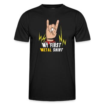 Rock Sign Rocker Hand Metal Kid First Metal - Männer Funktions-T-Shirt - Schwarz - Vorne - AI Model Male 178 dark (178cm)