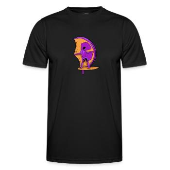Wing Surf Wing Foil Wing Surfing - Men's Functional T-Shirt - black - Front - AI Model Male 178 dark (178cm)