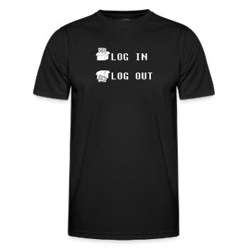 Développeur Codeur Programmeur Connexion Codage - T-shirt sport Homme - noir - Devant - AI Model Male 178 dark (178cm)