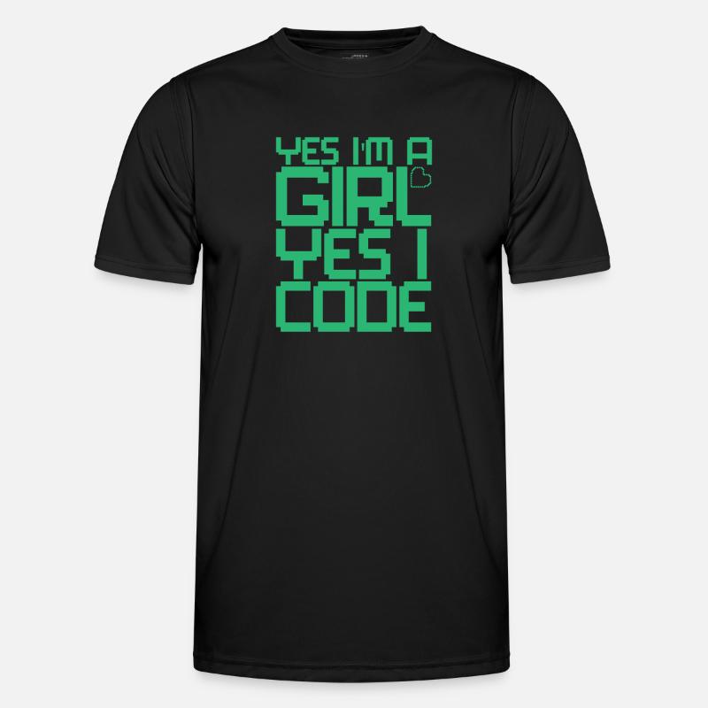 Developer Coder Programmer Girl - Men's Functional T-Shirt - black