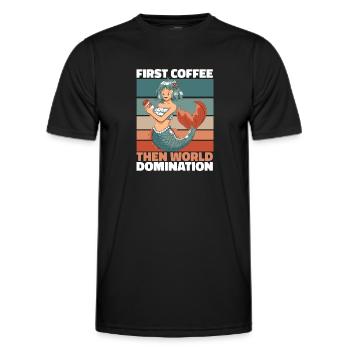 Mermaid Mermaid Coffee - Men's Functional T-Shirt - black - Front - AI Model Male 178 dark (178cm)