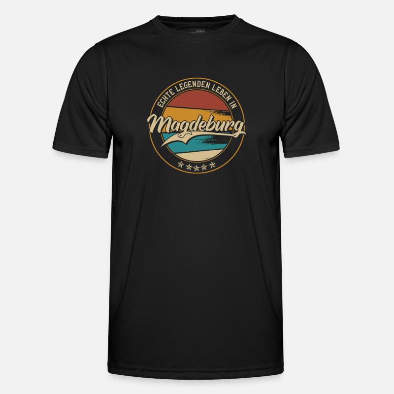 Magdeburg Echte Legenden leben in Magdeburger - Männer Funktions-T-Shirt - Schwarz