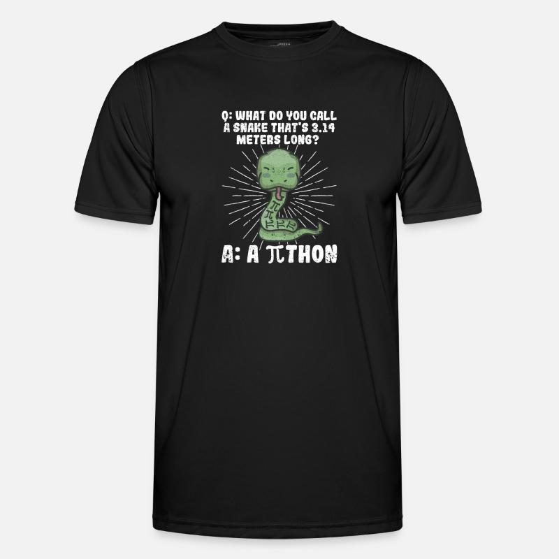 Python Schlange Pithon Pi Tag Symbol lustig Mathe - Männer Funktions-T-Shirt - Schwarz