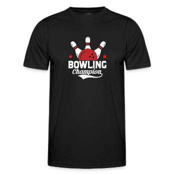 Bowling Champion Bowler StrikeTeam Player - Men's Functional T-Shirt - black - Front - AI Model Male 178 dark (178cm)