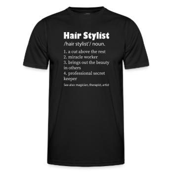 Coiffeur T Shirt - T-shirt sport Homme - noir - Devant - AI Model Male 178 dark (178cm)