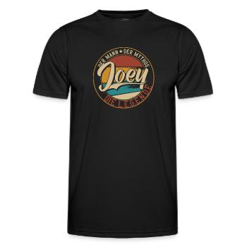 Joey Der Mann der Mythos die Legende Geschenk - Männer Funktions-T-Shirt - Schwarz - Vorne - AI Model Male 178 dark (178cm)