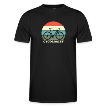 Cycologist Funny Mountain Bike Cycling Bicycle - Men's Functional T-Shirt - black - Front - AI Model Male 178 dark (178cm)