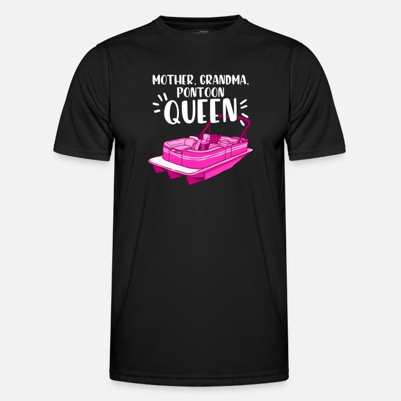 Mutter Oma Pontoon Queen - Pontonboot - Männer Funktions-T-Shirt - Schwarz