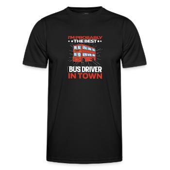 Bus Bus Driver - Men's Functional T-Shirt - black - Front - AI Model Male 178 dark (178cm)