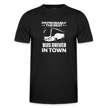 Bus Bus Driver - Men's Functional T-Shirt - black - Front - AI Model Male 178 dark (178cm)