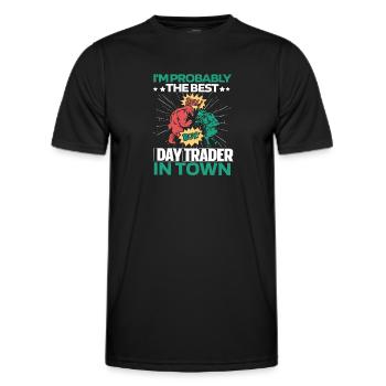 Day Trading Day Trader Taureau Ours - T-shirt sport Homme - noir - Devant - AI Model Male 178 dark (178cm)