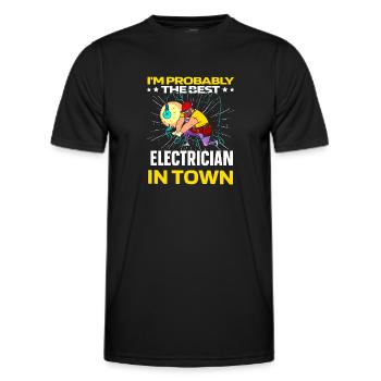 Électricien Electronique Technicien Electricité - T-shirt sport Homme - noir - Devant - AI Model Male 178 dark (178cm)