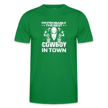 Rodeo Cowboy Weapons - Men's Functional T-Shirt - kelly green - Front - AI Model Male 178 dark (178cm)