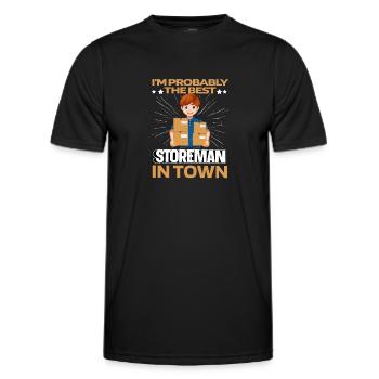 Lagerist Lagerarbeiter - Männer Funktions-T-Shirt - Schwarz - Vorne - AI Model Male 178 dark (178cm)