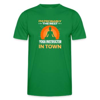 Professeur de Yoga Instructeur de Yoga Sunny - T-shirt sport Homme - vert - Devant - AI Model Male 178 dark (178cm)