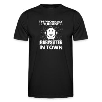 Babysitter funny - Men's Functional T-Shirt - black - Front - AI Model Male 178 dark (178cm)