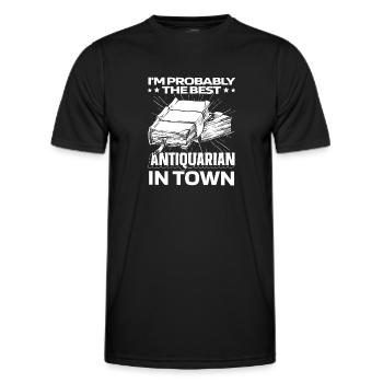 Antiques Antique dealers Books - Men's Functional T-Shirt - black - Front - AI Model Male 178 dark (178cm)
