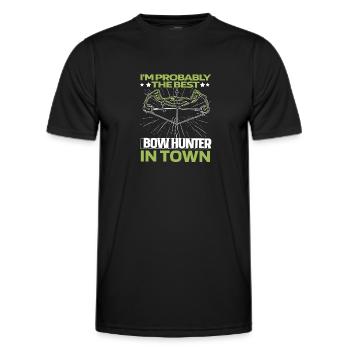 Chasseur à l’arc Bowhunter drôle - T-shirt sport Homme - noir - Devant - AI Model Male 178 dark (178cm)