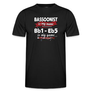 Holzblasinstrument Musik Bassoonist - Männer Funktions-T-Shirt - Schwarz - Vorne - AI Model Male 178 dark (178cm)