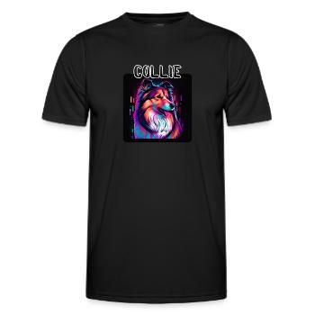 Graffiti Style - Cooler Collie 5 - Men's Functional T-Shirt - black - Front - AI Model Male 178 dark (178cm)